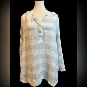 Kaktus Light Blue and White Striped Tunic